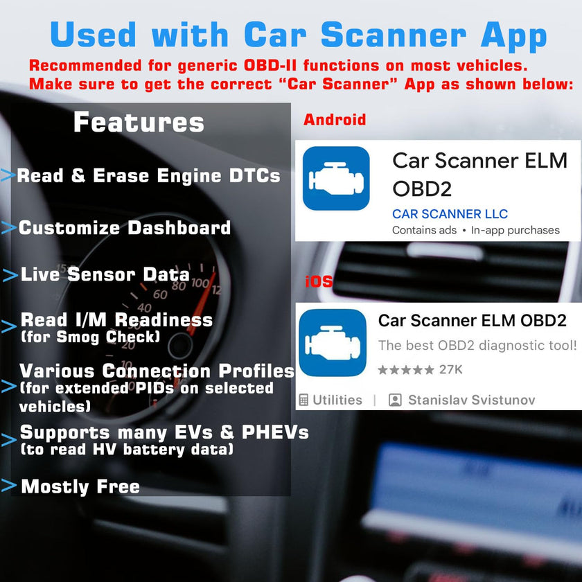 VEEPEAK OBDCheck BLE Bluetooth OBD2 Scanner Car OBD II Diagnostic Scan Tool Check Engine Code Reader for iOS and Android 🍁 All In One Marketplace Canada