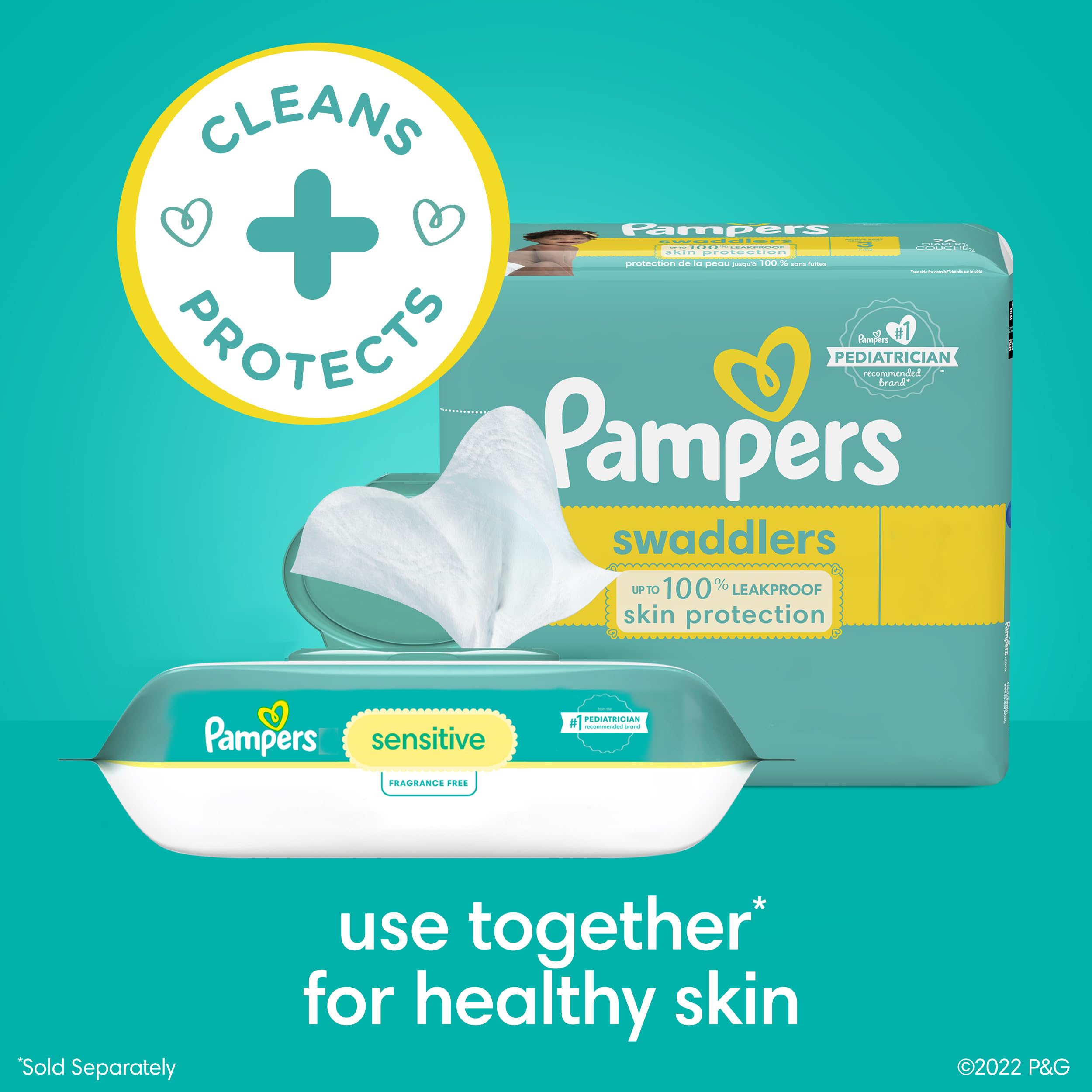 Pampers Sensitive Baby Wipes, Clinically Proven, Water Based, Hypoallergenic and Unscented Baby Wipes, 504 Baby Wipes Total (6X Flip-Top Packs) 🍁 All In One Marketplace Canada