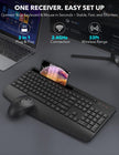 Wireless Keyboard and Mouse Combo - Full-Sized Ergonomic Keyboard with Wrist Rest, Phone Holder, Silent 2.4GHz Cordless Keyboard Mouse for Computer, Laptop, PC, Mac, Windows (Black, 1 Pack) 🍁 All In One Marketplace Canada