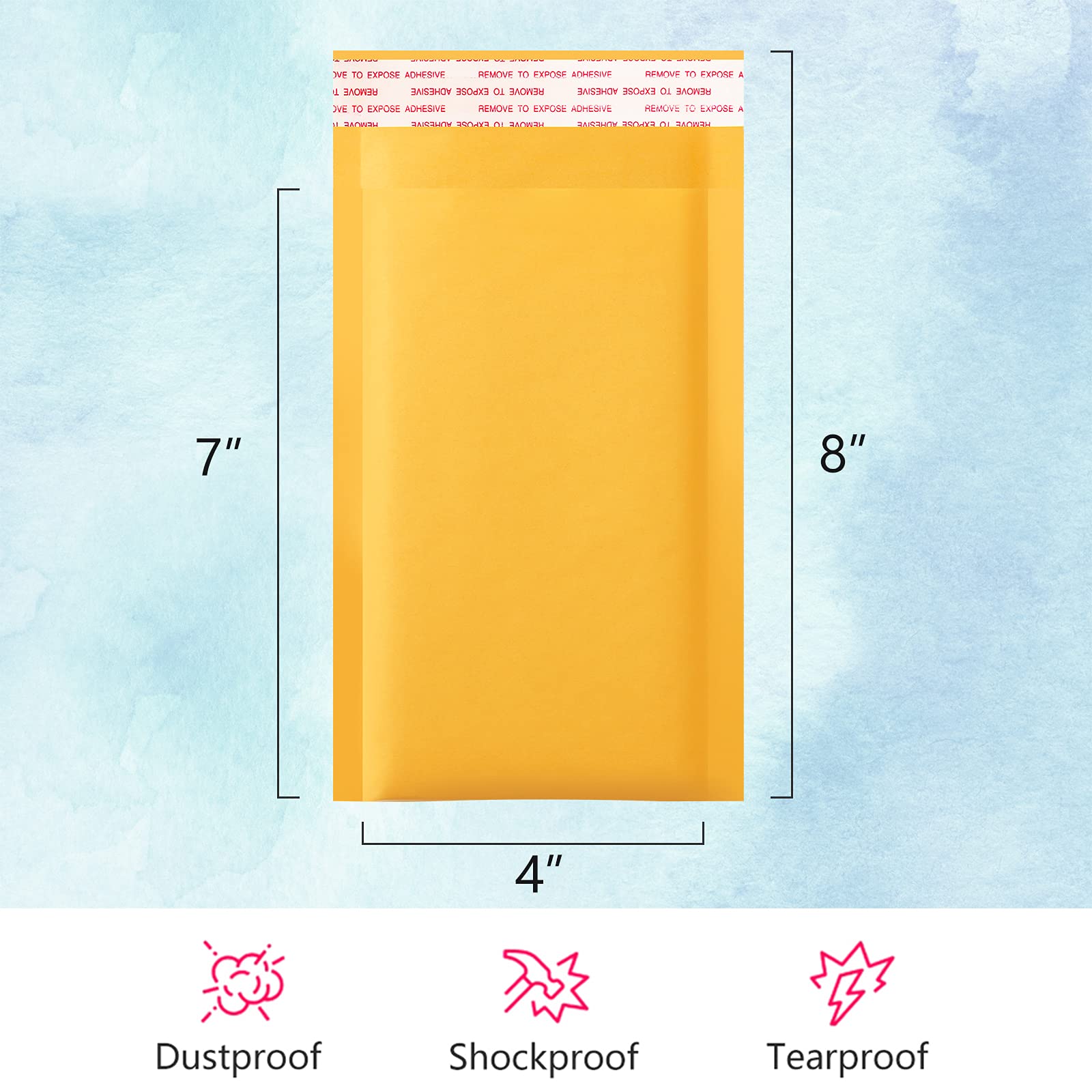 UCGOU Kraft Bubble Mailers 4x8 Inch 50 Pack Usable Size 4x7 Inch Yellow Padded Envelopes #000 Small Business Mailing Package Self Sealing Tear Resistant Boutique Bulk Mail Shipping Bags Bubble Mailers 🍁 All In One Marketplace Canada