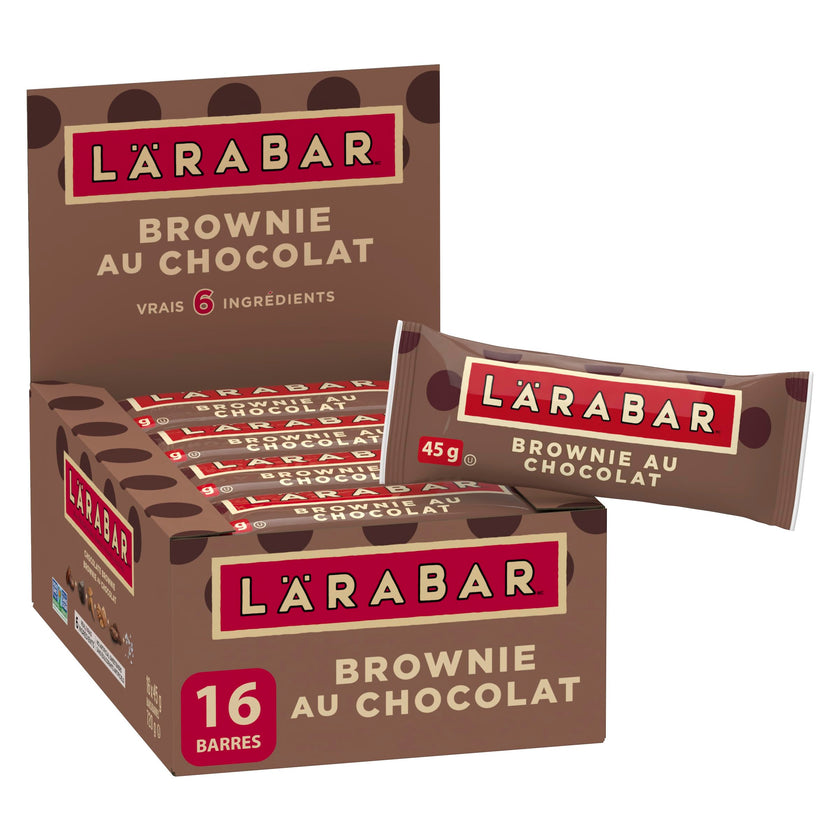 LÄRABAR Chocolate Brownie, Fruit and Nut Energy Bar, Pack of 16 Bars, Gluten Free, Vegan, Family Pack, Snack Bars, 720 Grams Package 🍁 All In One Marketplace Canada