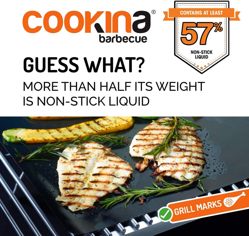 COOKINA BBQ Reusable Grill Mat (Pack of 2) - 100% Non-Stick, Easy to Clean Grilling Sheet for Smokers, as well as Gas, Charcoal and Electric Barbecues 🍁 All In One Marketplace Canada