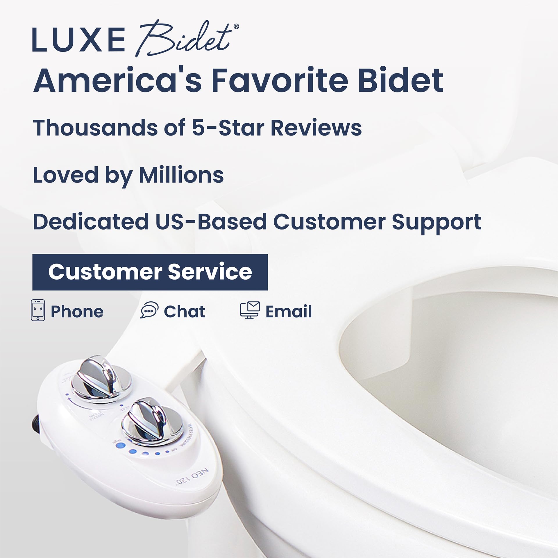 LUXE Bidet NEO 120 - Single Nozzle, Self-Cleaning, Non-Electric Bidet Attachment for Toilet Seat, Adjustable Water Pressure, Rear Wash (White) 🍁 All In One Marketplace Canada