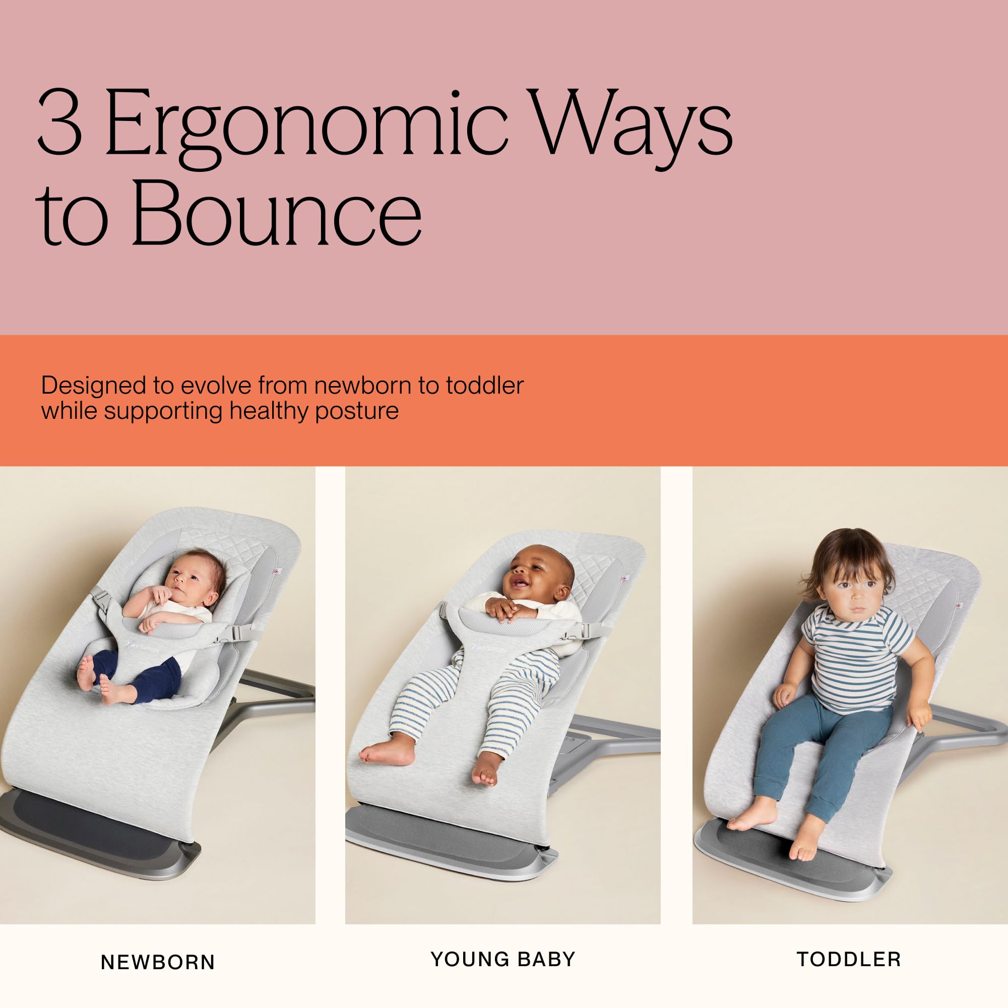Ergobaby Evolve 3-in-1 Bouncer Seat for Babies and Toddlers 5.5-25 lbs 🍁 All In One Marketplace Canada