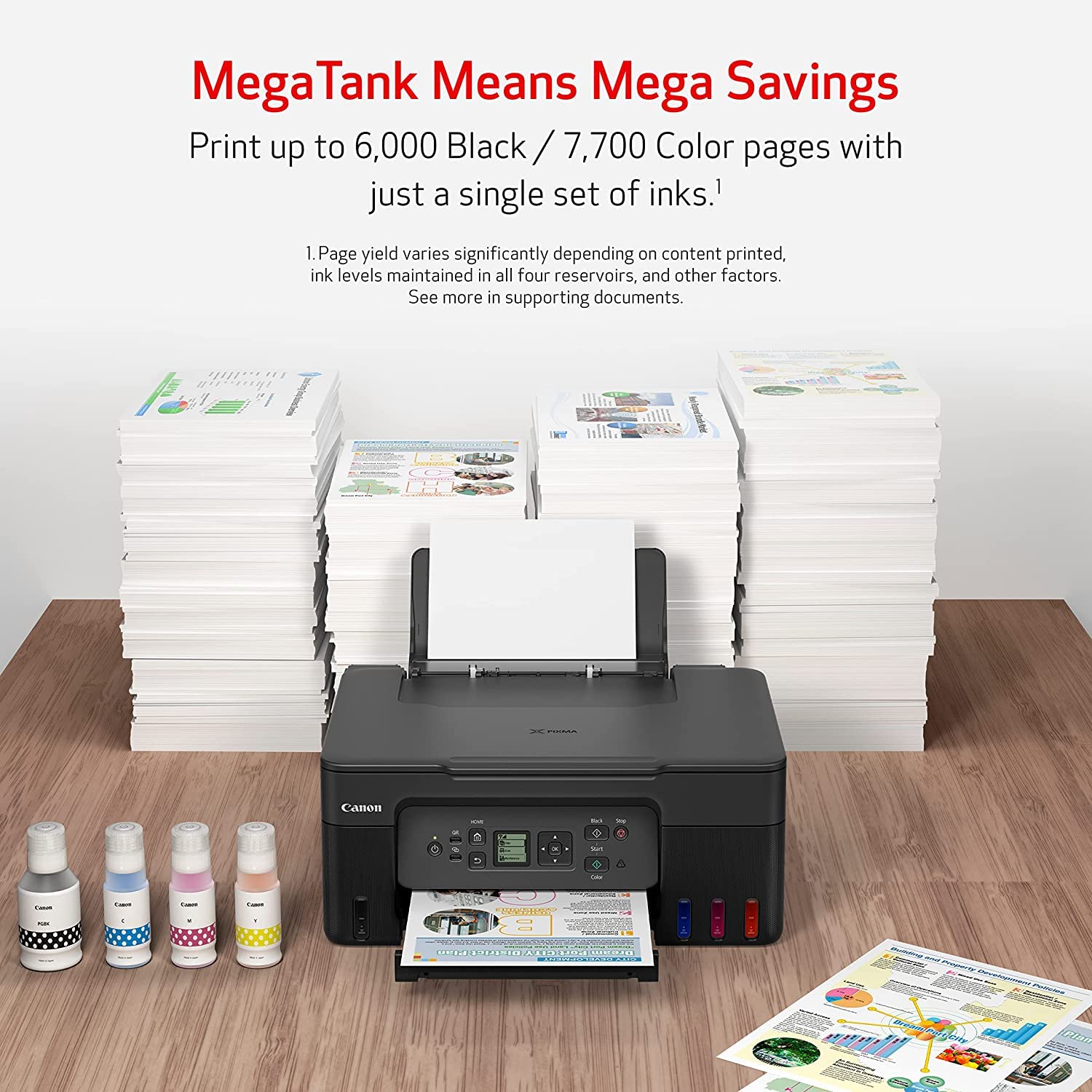 Canon PIXMA G3270 - MegaTank Ink Tank Wireless Printer, Colour All-in-One, Printer, Scanner, Copier, Mobile Friendly, Black 🍁 All In One Marketplace Canada