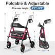 HOMLAND Foldable Rollator Walkers with Seat for Seniors, 8'' Big Wheels, 350 lb. Weight Capacity, Adjustable Handles and Seat Height, Lightweight Rolling Walker, Red 🍁 All In One Marketplace Canada