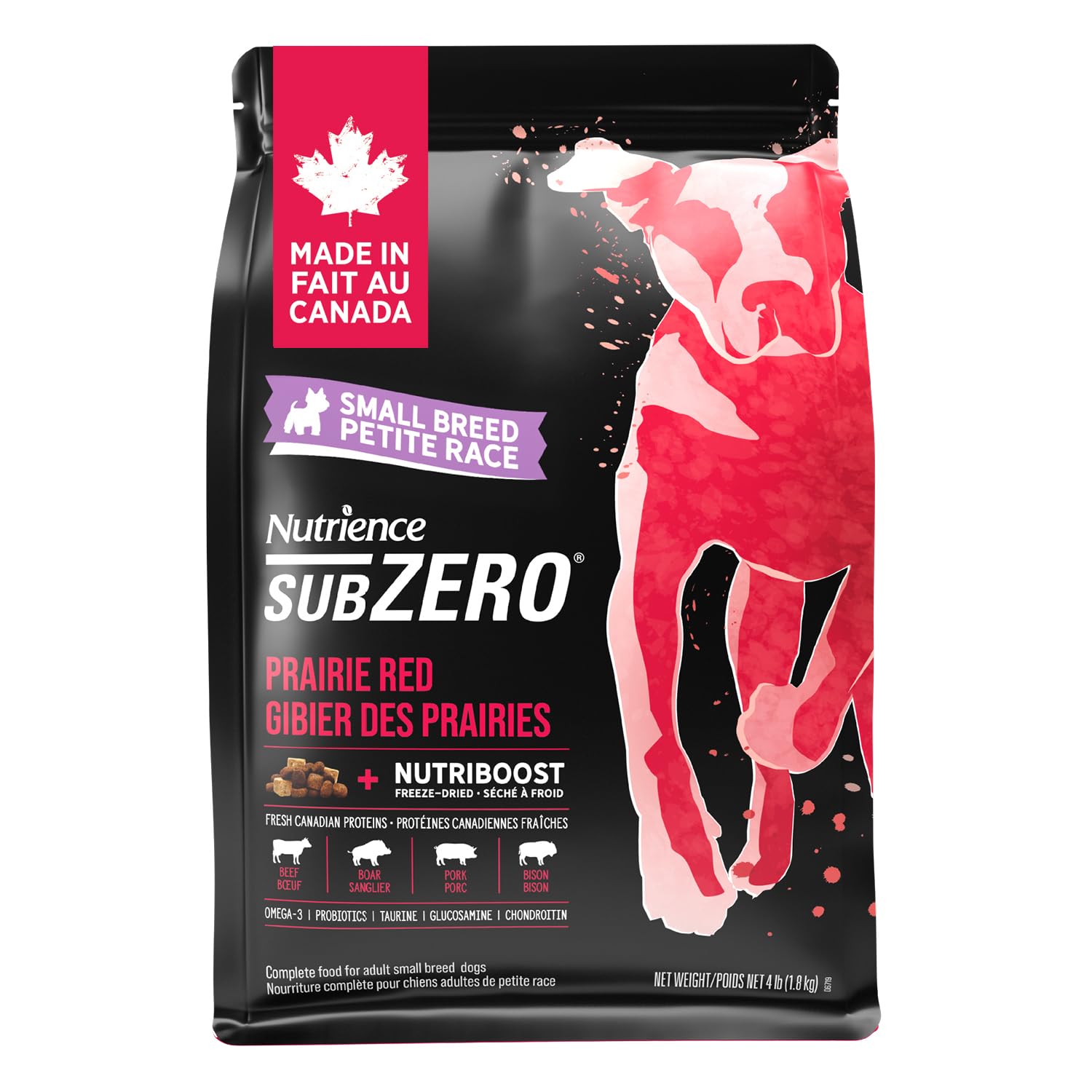 Nutrience Grain Free Subzero Small Breed Dog Food, 1.8kg (4 lbs), Canadian Prairie Red Formula, Dry Dog Food, High Protein Kibble, Nourriture Pour Chien, Manger Pour Chien 🍁 All In One Marketplace Canada