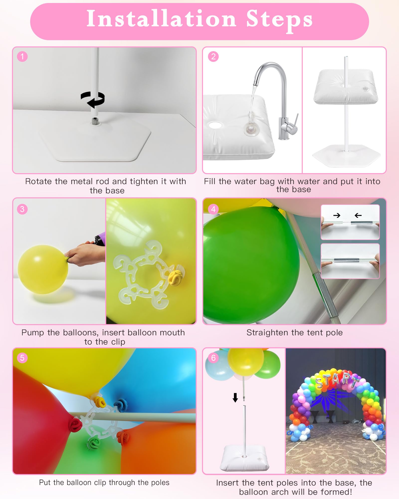 YALLOVE 21ft Balloon Arch Stand Kit, Free Combination in Width and Height (e.g. 10ft x 7.5ft), Convenient to Assemble and Disassemble 🍁 All In One Marketplace Canada