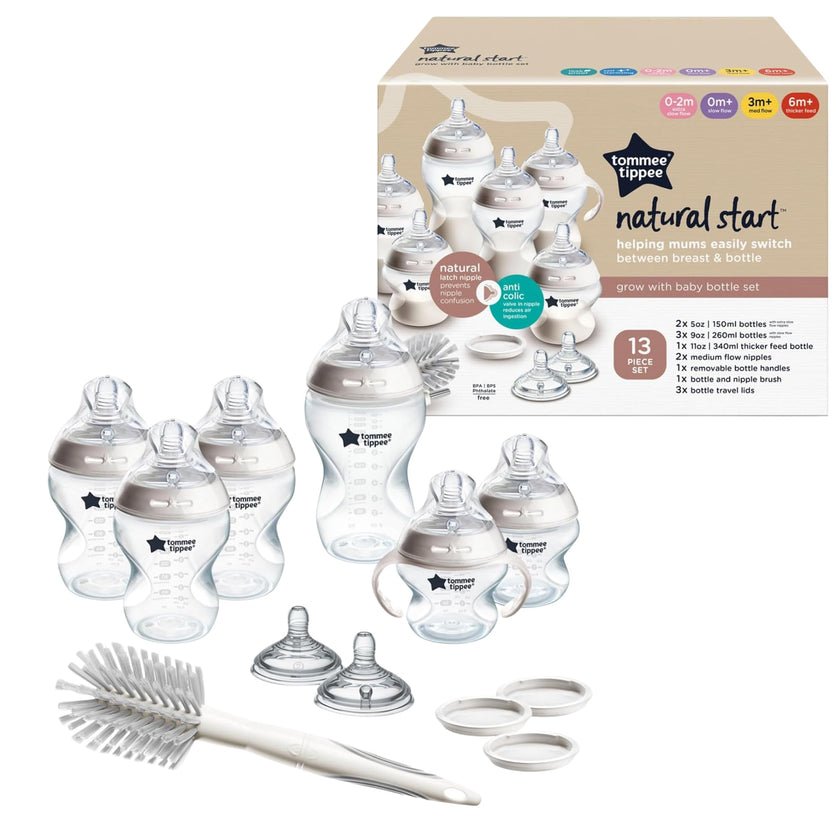 Tommee Tippee Natural Start Baby Bottle Set, Breast-Like Nipples, 0m+ 🍁 All In One Marketplace Canada