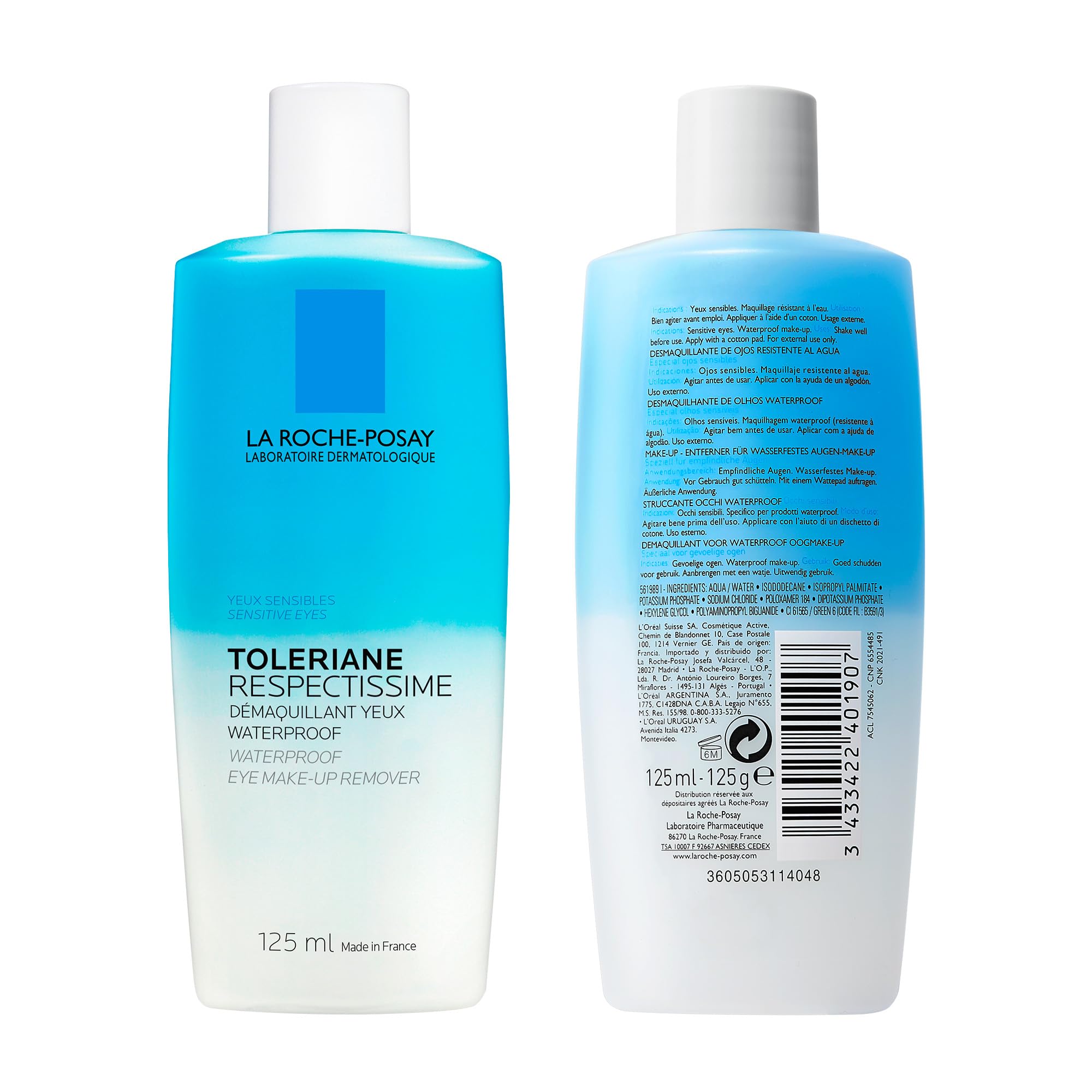La Roche Posay Waterproof Eye Makeup Remover, Toleriane Respectissime Gentle Makeup Removing Cleanser, Bi-Phase Formula for Sensitive Eyes, Fragrance Free, Recommended by Dermatologists, 125ml 🍁 All In One Marketplace Canada