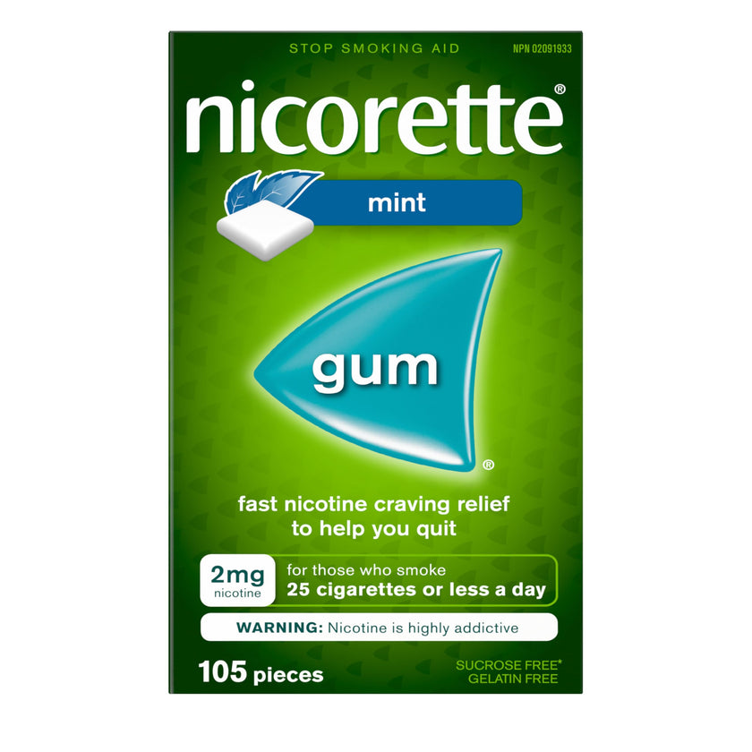 Nicorette Gum, Extreme Chill Mint, 2 mg, 105 Count 🍁 All In One Marketplace Canada