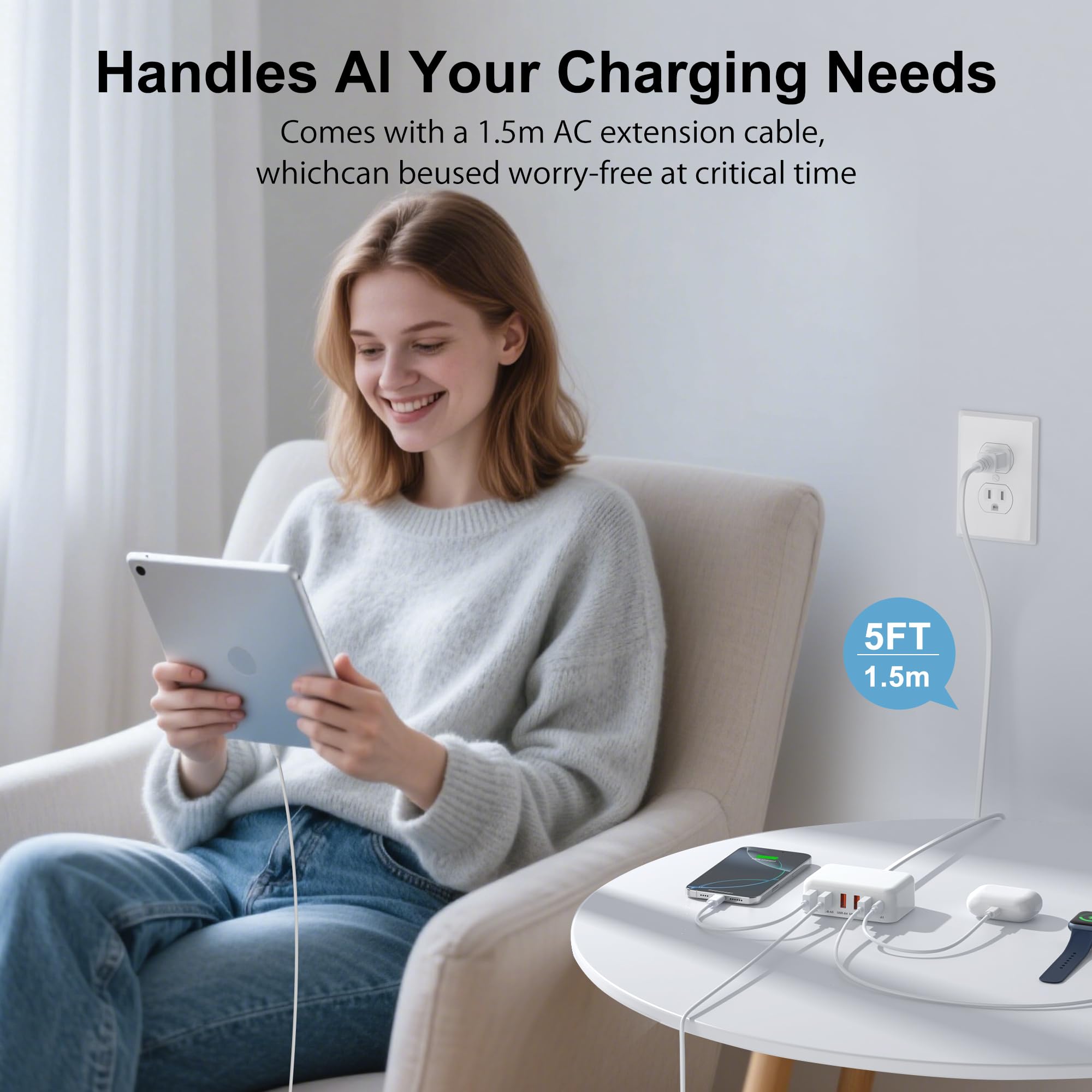 USB Charging Station for Multiple Devices, 60W 6-Port USB C Charger Fast Charging Block Hub, Multi USB Charger Station Power Strip Adapter for iPhone 17 16 15 14 13 12 Pro Max Tablets Smartphones 🍁 All In One Marketplace Canada