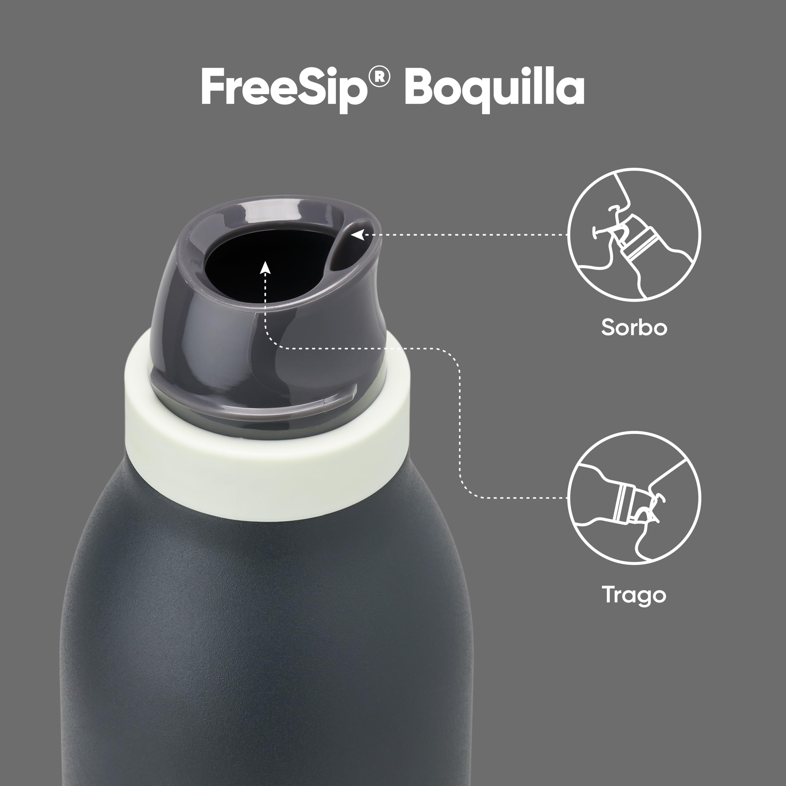 Owala FreeSip Twist Insulated Stainless Steel Water Bottle with Straw for Sports and Travel, BPA-Free, 24-oz, Blue/Grey (Foggy Tide) 🍁 All In One Marketplace Canada