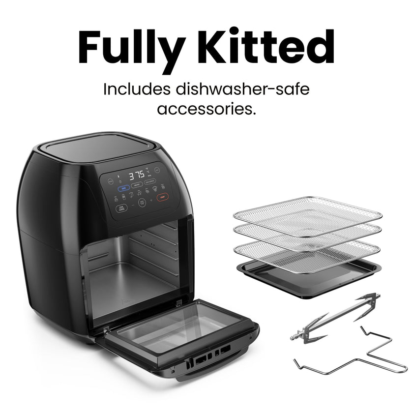 CHEFMAN Multifunctional Digital AirFryer+ Rotisserie,Dehydrator, Convection Oven17 Touch Screen Presets Fry,Roast,Dehydrate, Bake, XL 10L Family Size,Auto Shutoff,Large Easy-View Window Black,10 Quart 🍁 All In One Marketplace Canada
