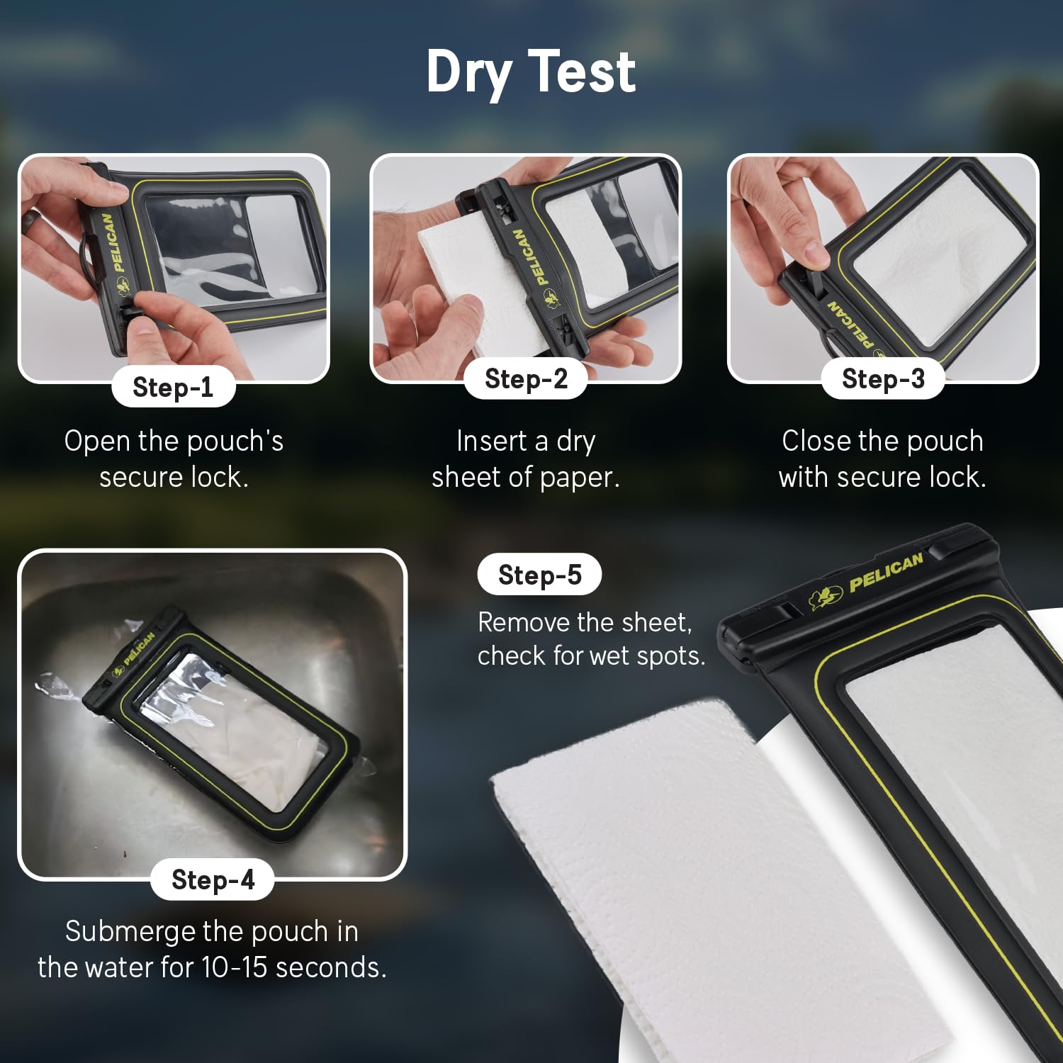 Pelican Marine Waterproof Phone Pouch (Regular) - Black/Hi-Vis Yellow 🍁 All In One Marketplace Canada