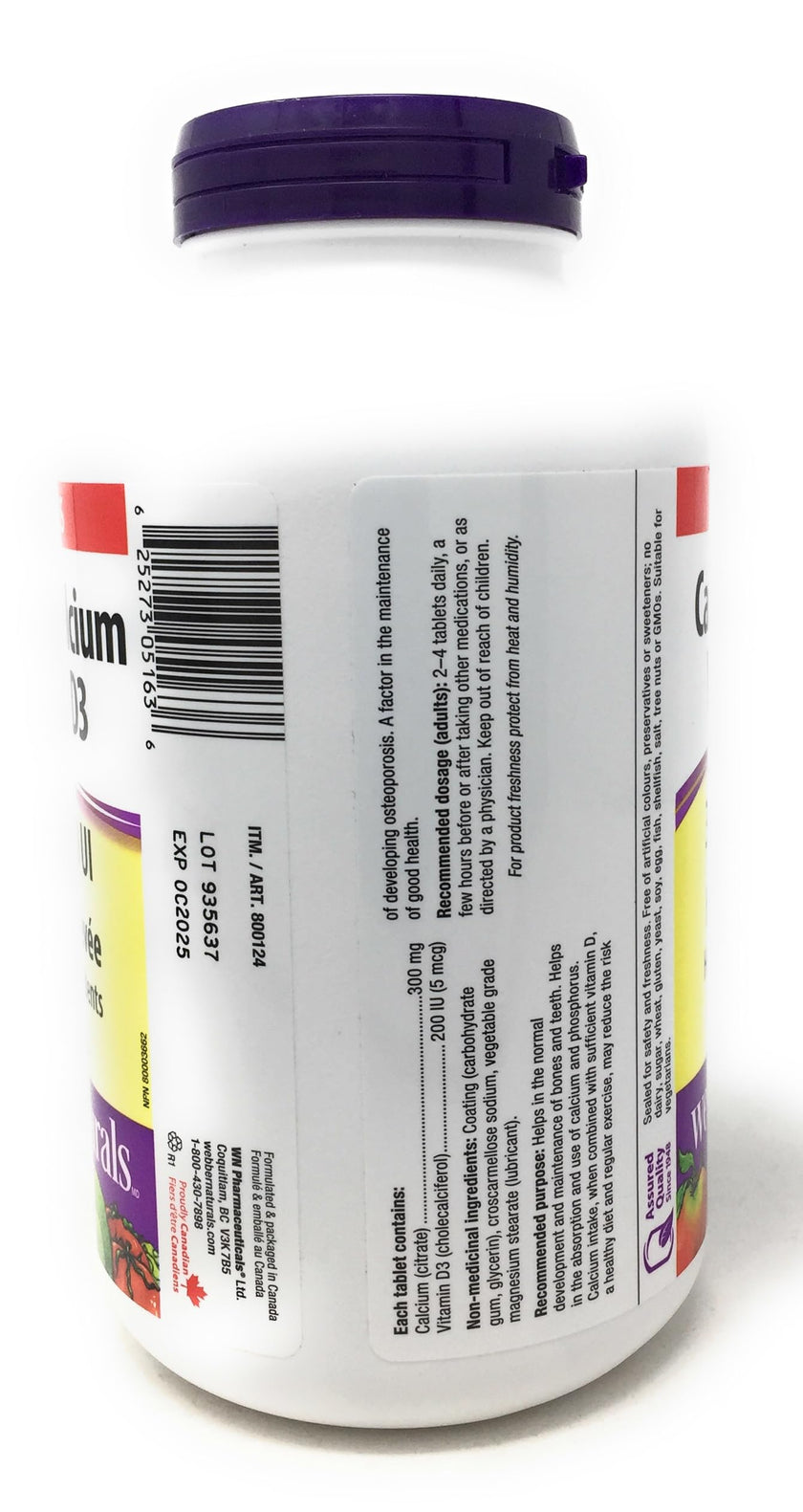 webber natural Calcium Citrate (350 Tablets), 350 Count 🍁 All In One Marketplace Canada
