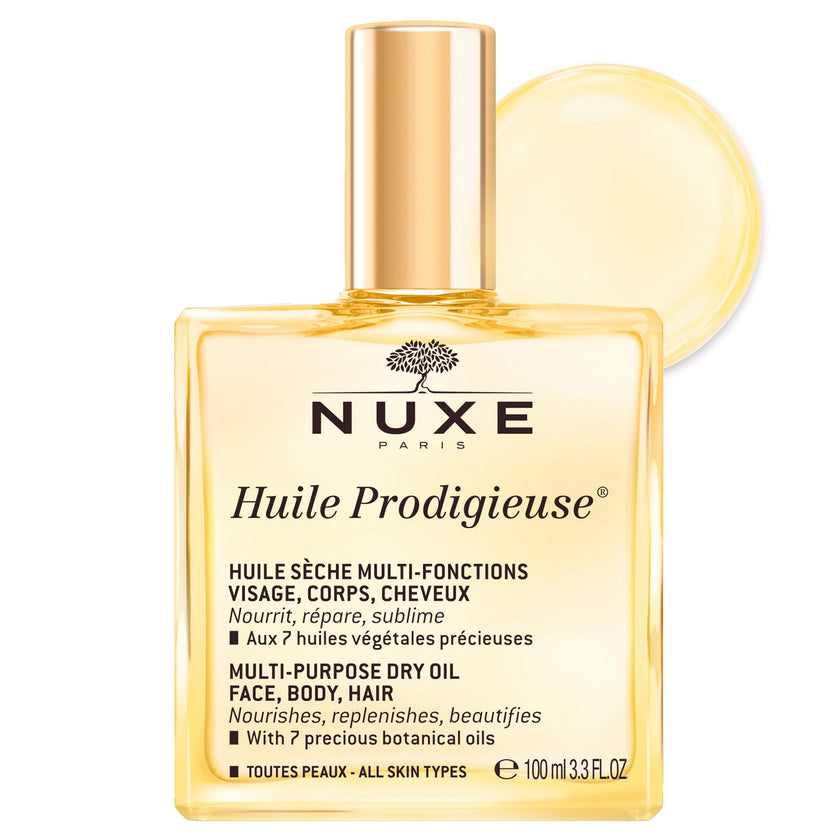 NUXE Huile Prodigieuse Multi-Purpose Dry Oil - Radiant Glow and Lightweight Hydration for Face, Body & Hair. Nourishes, Repairs and Enhances - 100mL 🍁 All In One Marketplace Canada