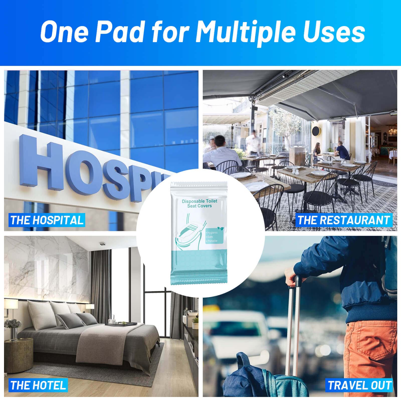 50 Pack Toilet Seat Covers Disposable - Waterproof 16x24 Inch Extra Large Individually Wrapped Toilet Seat Shields Travel Accessories for Adults Kids 🍁 All In One Marketplace Canada