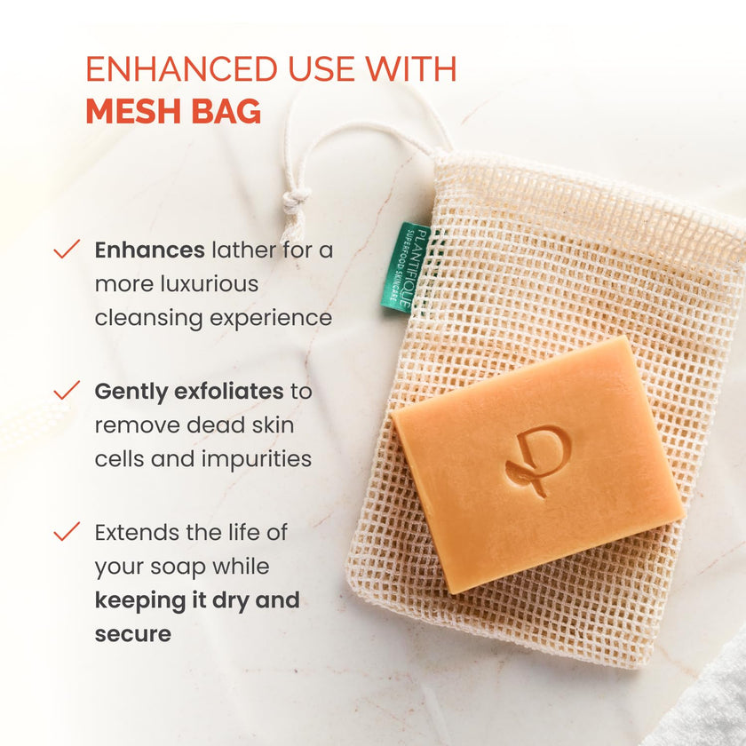 PLANTIFIQUE Turmeric & Kojic Acid Soap for Hyperpigmentation, Lab Tested - 4 Bars with Mesh Net - Face & Body Wash with Hyaluronic Acid, Collagen, Vitamin C - 320g / 11.28 oz 🍁 All In One Marketplace Canada