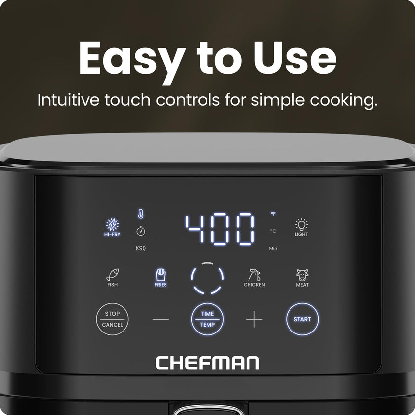 Chefman Air Fryer – 4 QT Compact Airfryer for Quick & Easy Meals, Features Hi-Fry Technology for Extra Crisp, Easy-View Window, Touch Controls with 4 Presets, Nonstick & Dishwasher Safe Basket - Black 🍁 All In One Marketplace Canada