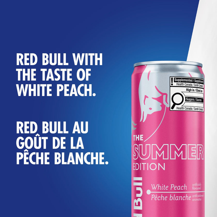 Red Bull Energy Drink, White Peach, 355ml (24 pack) 🍁 All In One Marketplace Canada