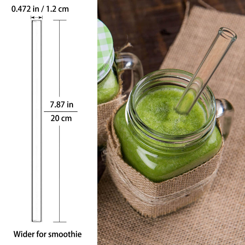 Nafender 10-Pack Glass Straws Reusable Drinking Straw Including 4 Straight and 4 Bent Straws & 2 Extra Wide Smoothie Straw with 2 Cleaning Brushes 🍁 All In One Marketplace Canada