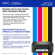 Brother MFC-J1260W Work Smart Wireless Colour Inkjet All-in-One Printer Scanner Copier for Home Office 150-Sheet Tray 16ppm Black 9ppm Colour with LC501 Starter Ink (MFCJ1260W) 🍁 All In One Marketplace Canada