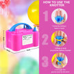 Electric Balloon Pump,Balloon Inflator, Dual Nozzle Electric Air Pump,Balloon Pump Balloons Blower 110V 600W for Party Decoration with Gifts:2 Balloon Tying Tools (Rose red) 🍁 All In One Marketplace Canada