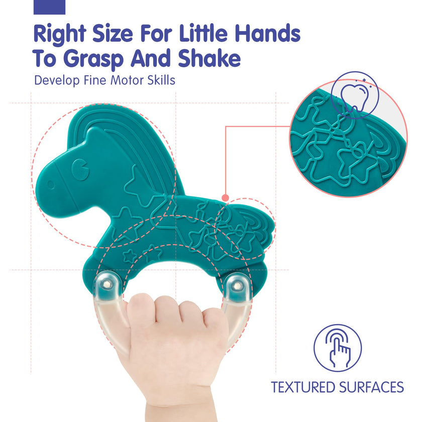 hahaland Baby Teething Toys, Infant Newborn Toys 0-3 3-6 Months, Silicone Babies Teether Rattles, Baby Shower Gifts for Newborn Boys Girls, 10 Pcs with Storage Box for 0 Months+ 🍁 All In One Marketplace Canada