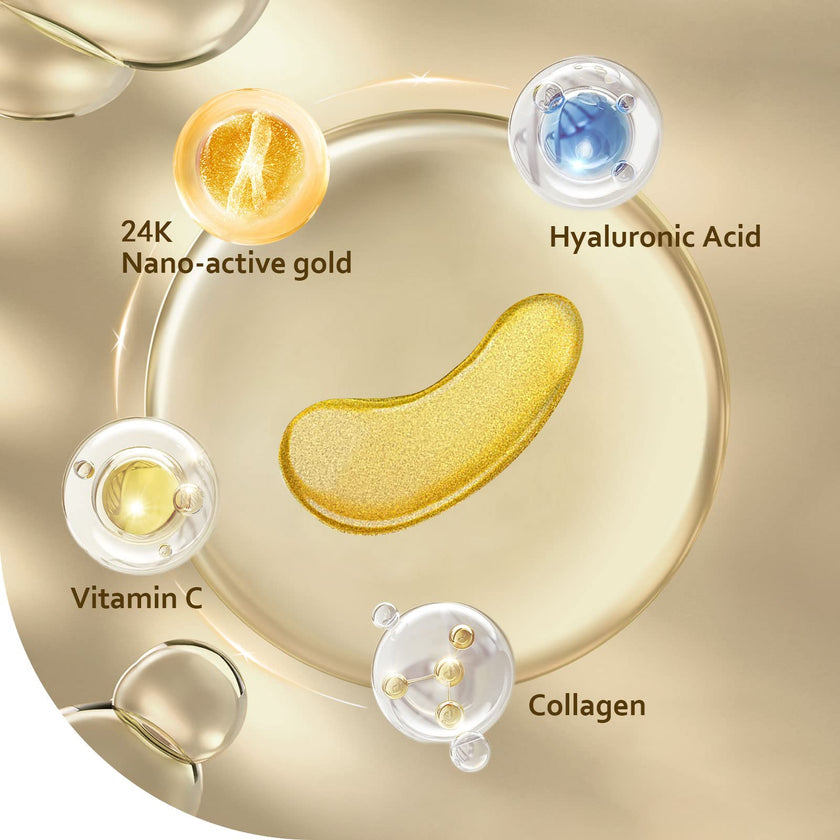 Under Eye Patches (30 Pairs), 24k Gold Eye Patches for Women and Men, Bachelorette Party Favors, Birthday Gift for Women - Skincare Self Care - USA Tested 🍁 All In One Marketplace Canada