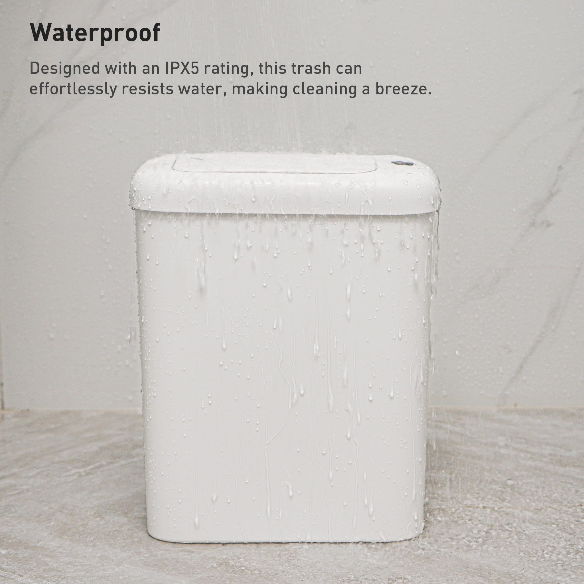 EKO Automatic Bathroom Trash Can with Lid, 2.6 Gallon Slim Touchless Garbage Can, Waterproof Motion Sensor Trash Bin for Bathroom, Office, Kitchen, White 🍁 All In One Marketplace Canada