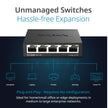 D-Link DGS-105, 5 Port Gigabit Ethernet Switch Unmanaged, Network Splitter, Silent Fanless, Network Hub, Sturdy Metal with Shielded Ports, Desktop/Wall Mount, QoS, Energy Saving, Plug and Play 🍁 All In One Marketplace Canada