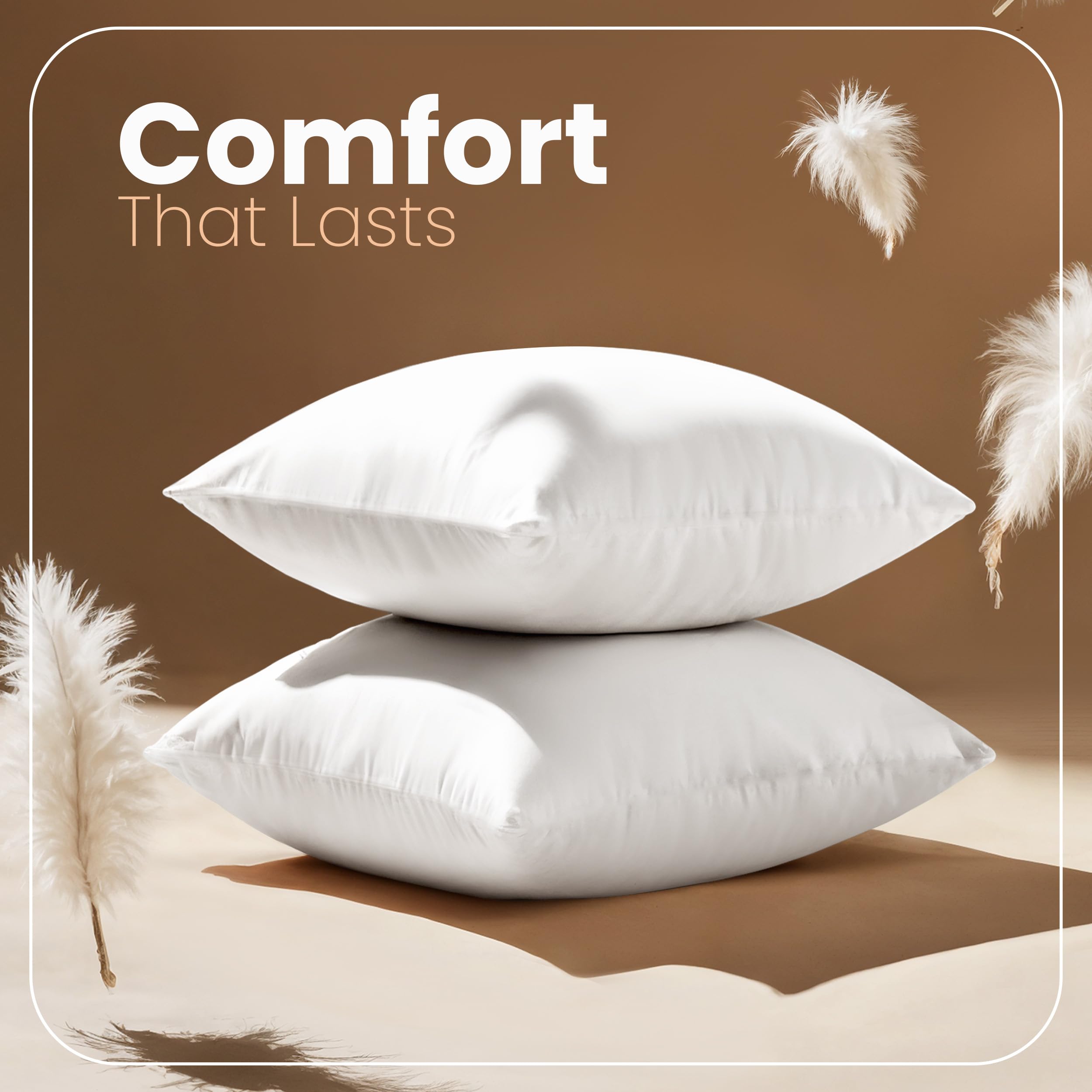 Utopia Bedding Throw Pillows Insert (Pack of 2, White) - 18 x 18 Inches Bed and Couch Pillows - Indoor Decorative Pillow 🍁 All In One Marketplace Canada