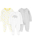 Simple Joys by Carter's Baby 3-Pack Neutral Sleep and Play, Elephant, Stripe, giraffe, 0-3 Months 🍁 All In One Marketplace Canada