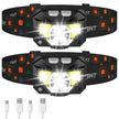 LHKNL Headlamp Flashlight, 1200 Lumen Ultra-Light Bright LED Rechargeable Headlight with White Red Light,2-Pack Waterproof Motion Sensor Head Lamp,8 Mode for Outdoor Camping Running Hiking Fishing 🍁 All In One Marketplace Canada