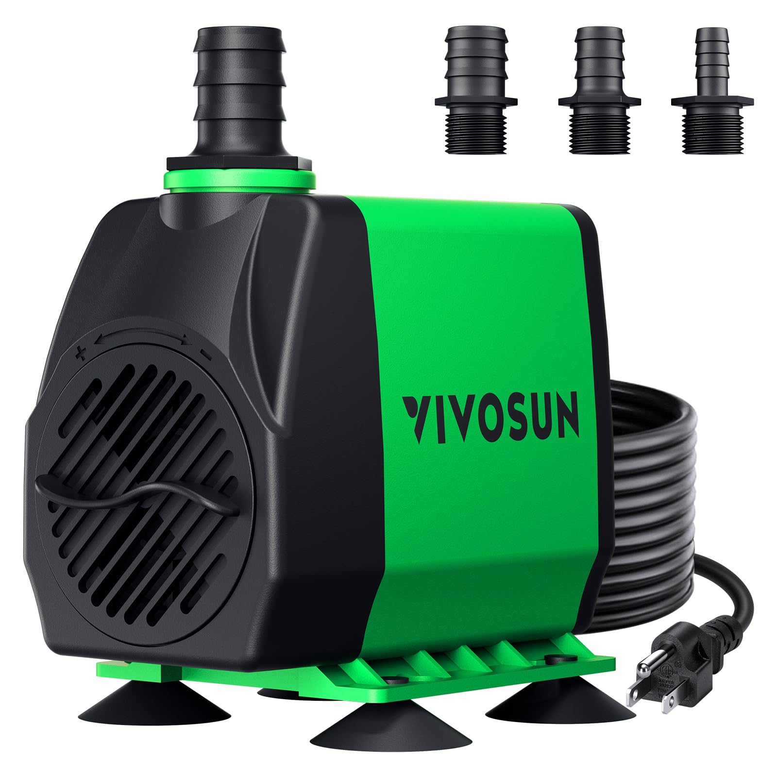 VIVOSUN 800GPH Submersible Pump(3000L/H, 24W), Ultra Quiet Water Pump with 10ft High Lift, Fountain Pump with 5ft Power Cord, 3 Nozzles for Fish Tank, Pond, Aquarium, Statuary, Hydroponics 🍁 All In One Marketplace Canada