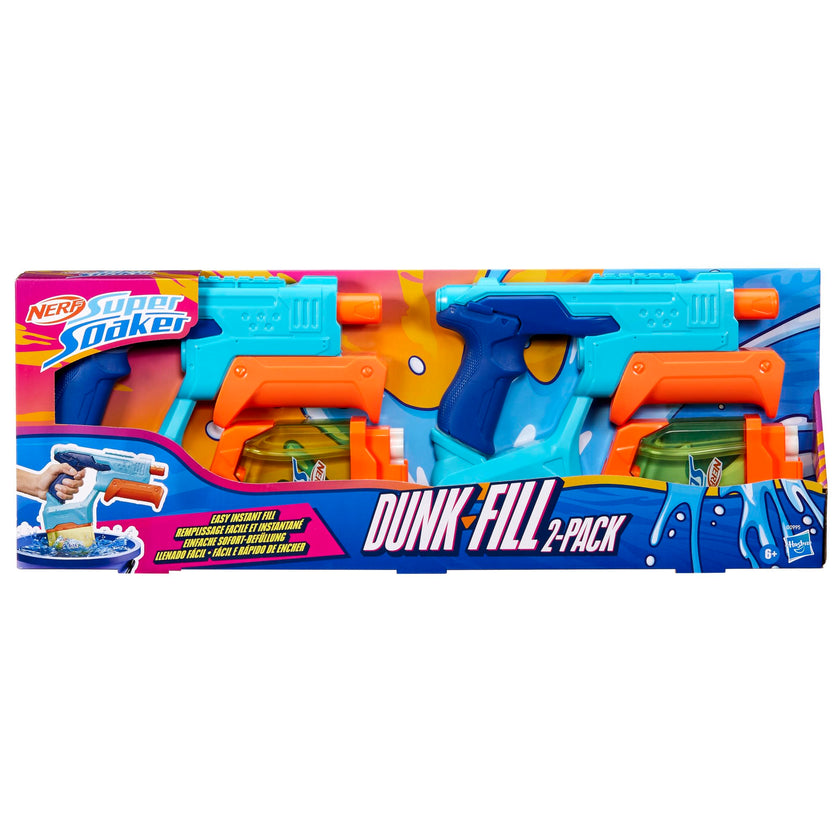Nerf Super Soaker Dunk-Fill 2-Pack, 2 Water Blasters, Easy Instant Fill Tanks, Just Dunk & Go, 10.1 Fluid Ounce Tanks, Water Toys, Ages 6+ 🍁 All In One Marketplace Canada