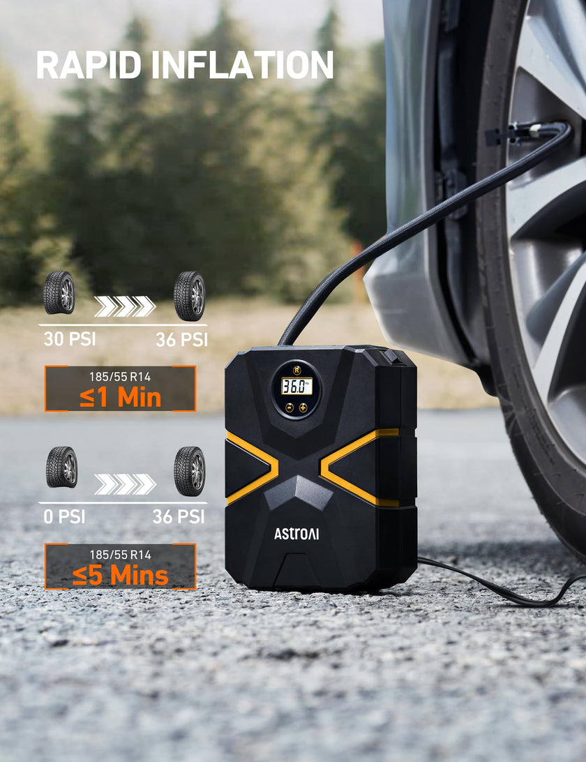AstroAI S1 Tire Inflator Portable Air Compressor 12V DC, Digital Car Tire Pump 150 PSI, Preset Tire Pressure & Auto Shutoff, Electric Air Pump for Car Tires, Motorcycles, Bicycles, Other Inflatables 🍁 All In One Marketplace Canada