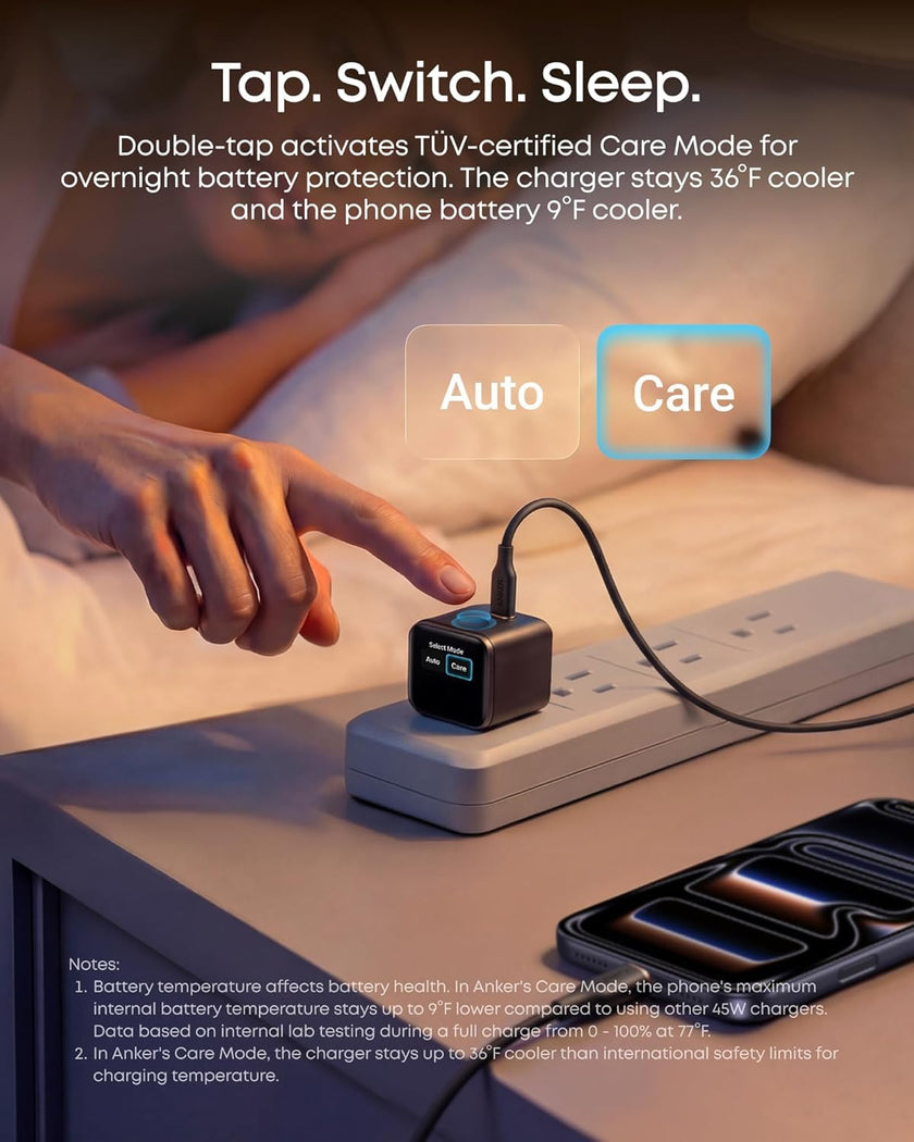 Anker Smart Display Charger,Anker Nano 45W Fast Charging USB C Charger with Smart Recognition,Built-in Care Mode,Compact with 180° Foldable Plug,for iPhone 17/16/15 Series,MacBook,Apple Watch (Orange) 🍁 All In One Marketplace Canada