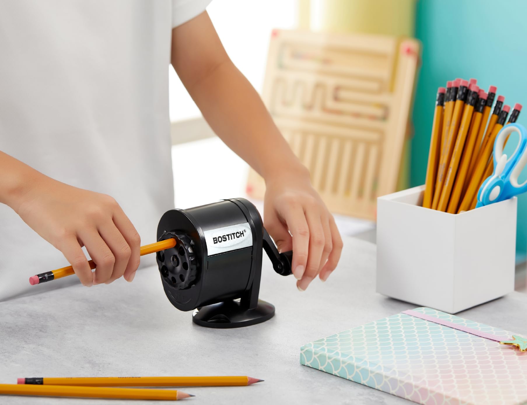 Bostitch Office Wall Mount Manual Pencil Sharpener, Tip Saver, 8 Hole Dial, 6X Longer Cutter Life, Vertical or Horizontal Mounting Black (MPS1-BLK) 🍁 All In One Marketplace Canada