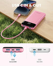 Charmast Portable Charger with Built in Cables, Power Bank with Cords Wires, Slim 10000mAh Travel Battery Pack 6 Outputs 3 Inputs 3A Fast Charging for Samsung Google Pixel LG Moto iPhone iPad 🍁 All In One Marketplace Canada