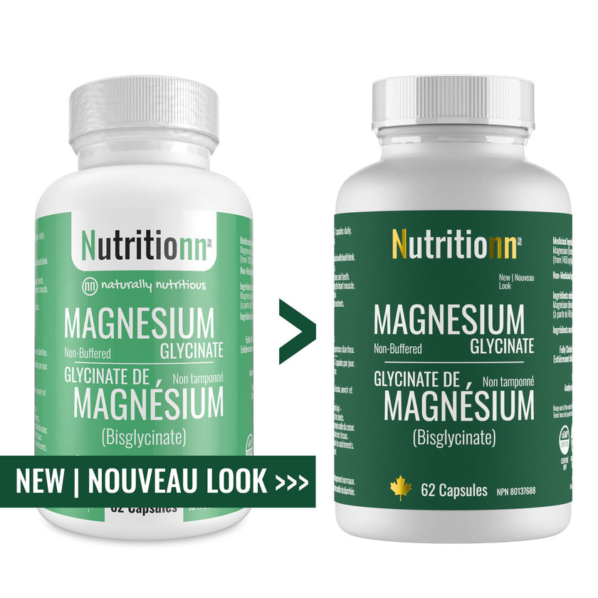 Magnesium Glycinate 200 mg Capsules (Elemental) from Non-Buffered Fully Chelated 100% Magnesium Bisglycinate - 62 Max-Capacity High-Absorption Capsules - Made in Canada - Nutritionn 🍁 All In One Marketplace Canada