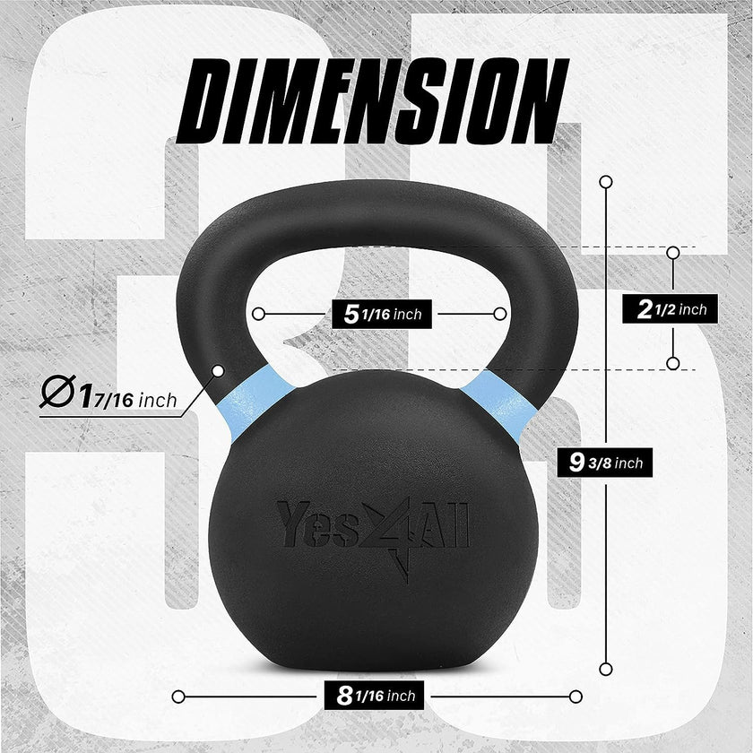 Yes4All Powder Coated Kettlebell Weights with Wide Handles & Flat Bottoms – 16kg/35lbs Cast Iron Kettlebells for Strength, Conditioning & Cross-Training 🍁 All In One Marketplace Canada