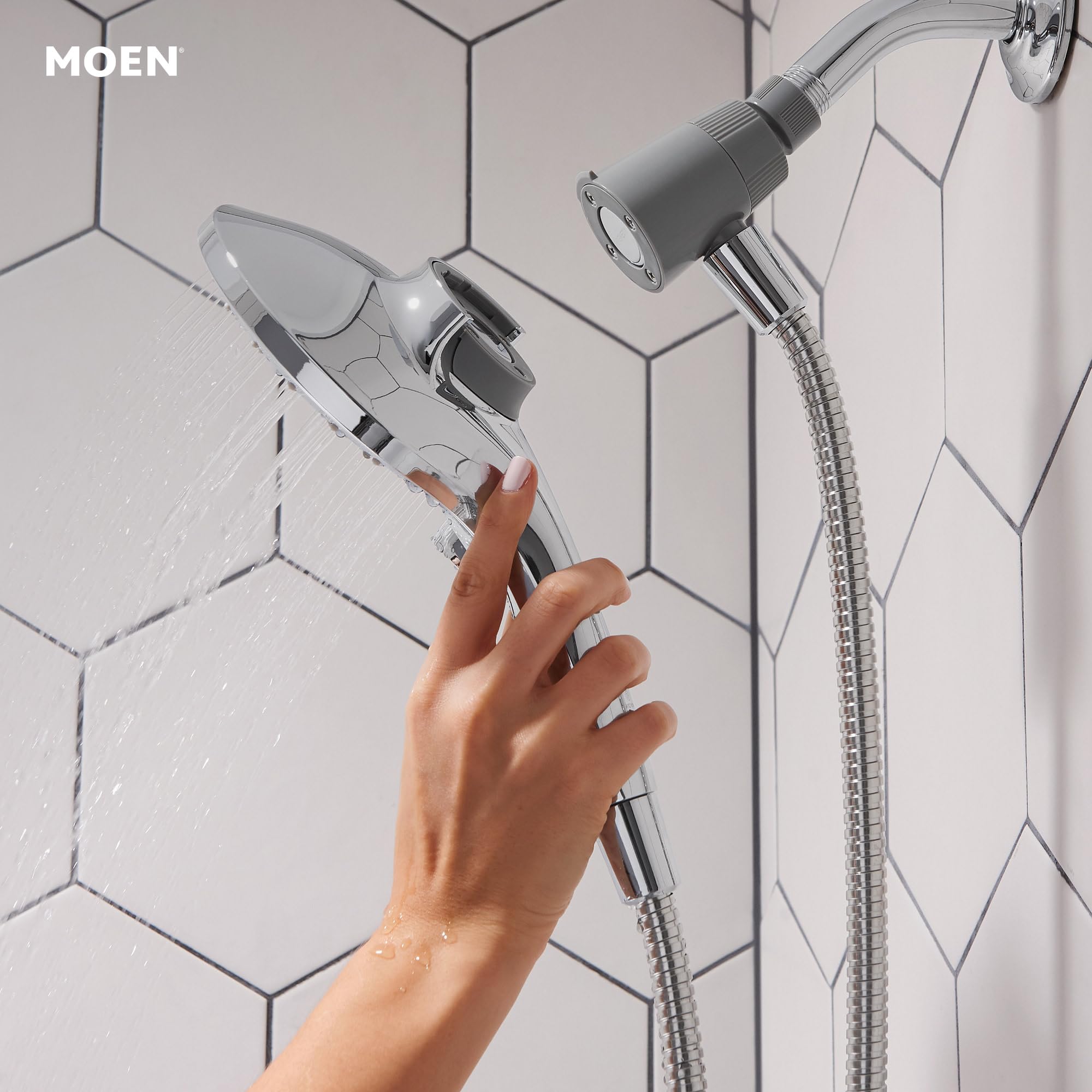 Moen 26112 Magnetix Handheld Shower Head Featuring Magnetic Holder Technology, 6 High Pressure Functions and 60 Inch Long Metal Hose 🍁 All In One Marketplace Canada