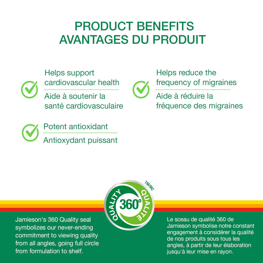 Jamieson CoQ10 Gummy, 100 mg, 60 Juicy Peach Flavoured Gummies. Supports Heart Health and Reduces Frequency of Migraines. Vegetarian, No Artificial Colours, Flavours, or Preservatives 🍁 All In One Marketplace Canada