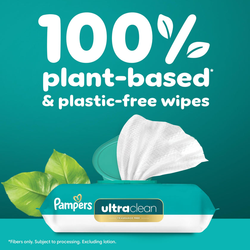 Pampers Free & Gentle 100% Plant-Based Fragrance Free Baby Wipes, 6 pack, 468 Count 🍁 All In One Marketplace Canada