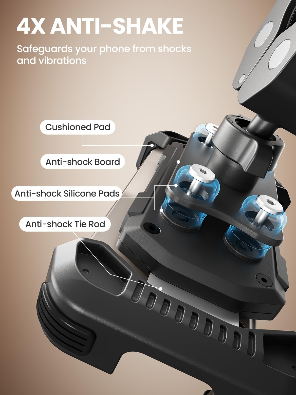 Tounee Bike Phone Mount Holder with Dual Vibration Dampener - Quick Release Handlebar Clip for Bicycle/Cycling, Upgraded Anti-Shock Design Fits iPhone 16/15/14 Pro Max & 4.7-6.7