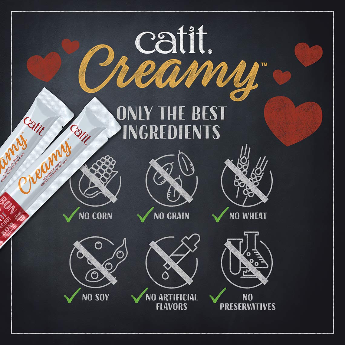 Catit Creamy Cat Treats Lickable, Chicken & Shrimp Flavor, 50 tubes, Mega Pack, Hand-Fed Lickable Cat Treats, Healthy & Hydrating, Made With Fresh Ingredients, Gaterie Pour Chat 🍁 All In One Marketplace Canada