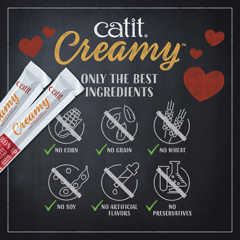 Catit Creamy Cat Treats Lickable, Chicken & Shrimp Flavor, 50 tubes, Mega Pack, Hand-Fed Lickable Cat Treats, Healthy & Hydrating, Made With Fresh Ingredients, Gaterie Pour Chat 🍁 All In One Marketplace Canada