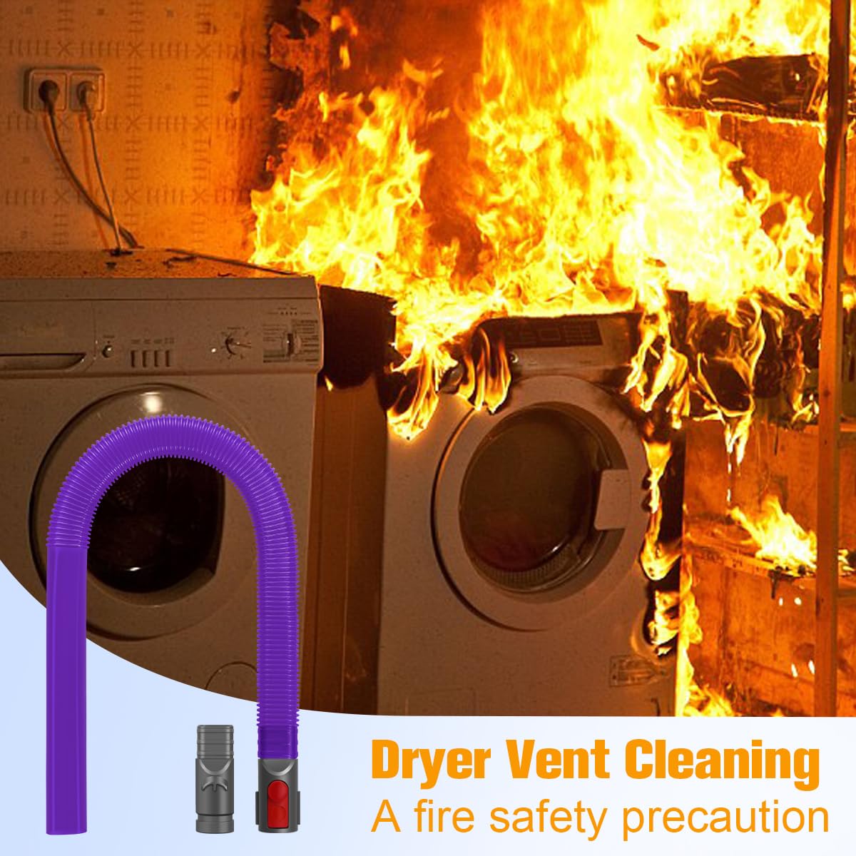 FUNTECK Dryer Lint Vacuum Attachment Compatible with Dyson V15 V12 V11 V10 V8 V7 V6 Vacuum Cleaners, Flexible Vent Lint Cleaner Kit, 34 inches 🍁 All In One Marketplace Canada